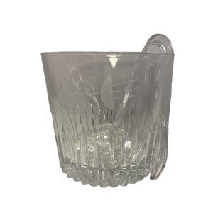 Vitg Princess House 24% Lead Crystal Ice Bucket & Tongs in the Heritage Pattern